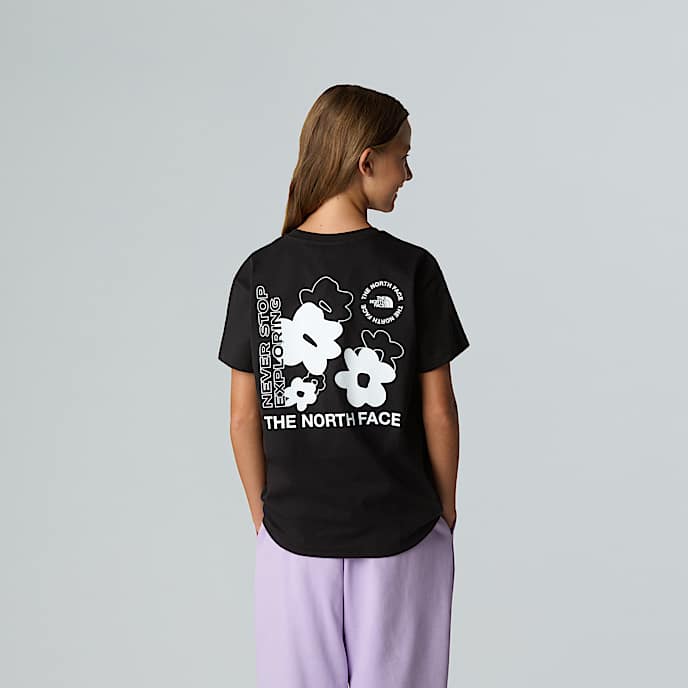 Relaxed Flower Graphic-T-shirt voor meisjes - 1