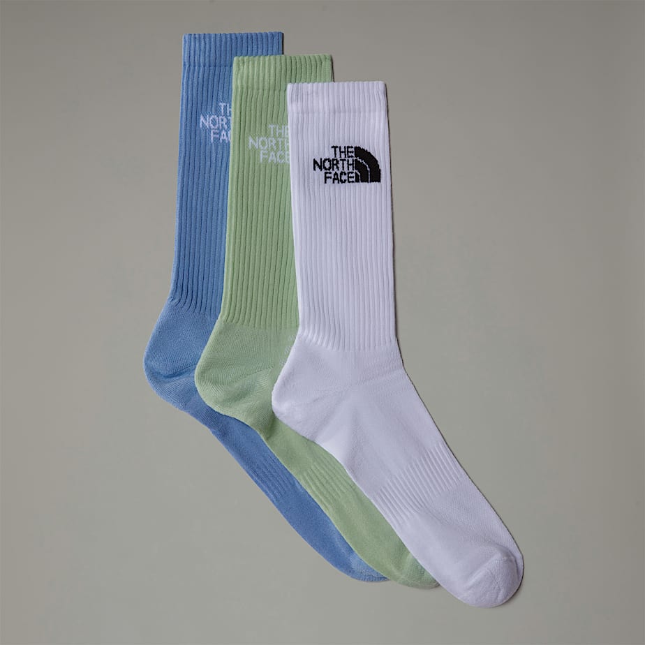 Multi Sport Cushion Crew Socks TNF TNF WhiteMisty SageSteel Blue HERO