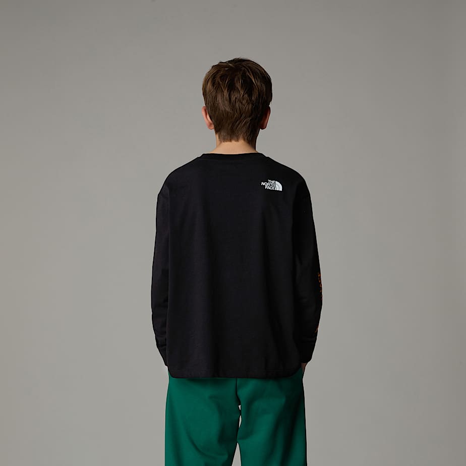 T-shirt a maniche lunghe oversize Varsity con grafica da ragazzi - 3