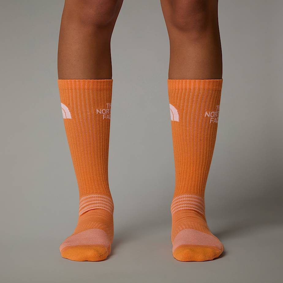 Multi Sport Cushion Crew Socks TNF PapayaBright FoamIndigo Plum ALT1