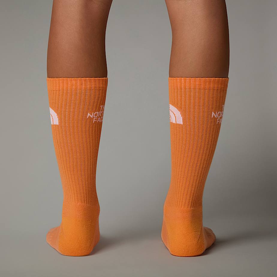 Multi Sport Cushion Crew Socks TNF PapayaBright FoamIndigo Plum ALT4