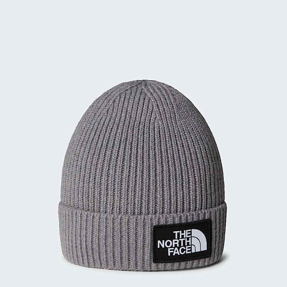 TNF Logo Box Beanie mit Umschlag fr Kinder TNF TNF Medium Grey Heather HERO