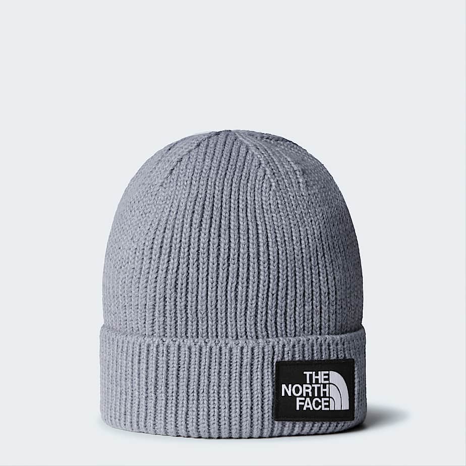 TNF Logo Box Beanie mit Umschlag TNF TNF Medium Grey Heather HERO