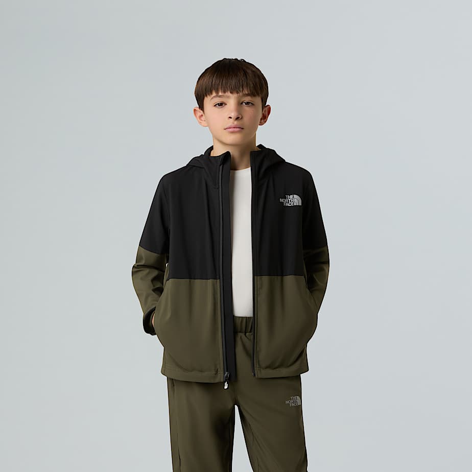 On The Trail Kapuzenjacke mit durchgehendem RV fr Jungen TNF TNF BlackNew Taupe Green ALT3