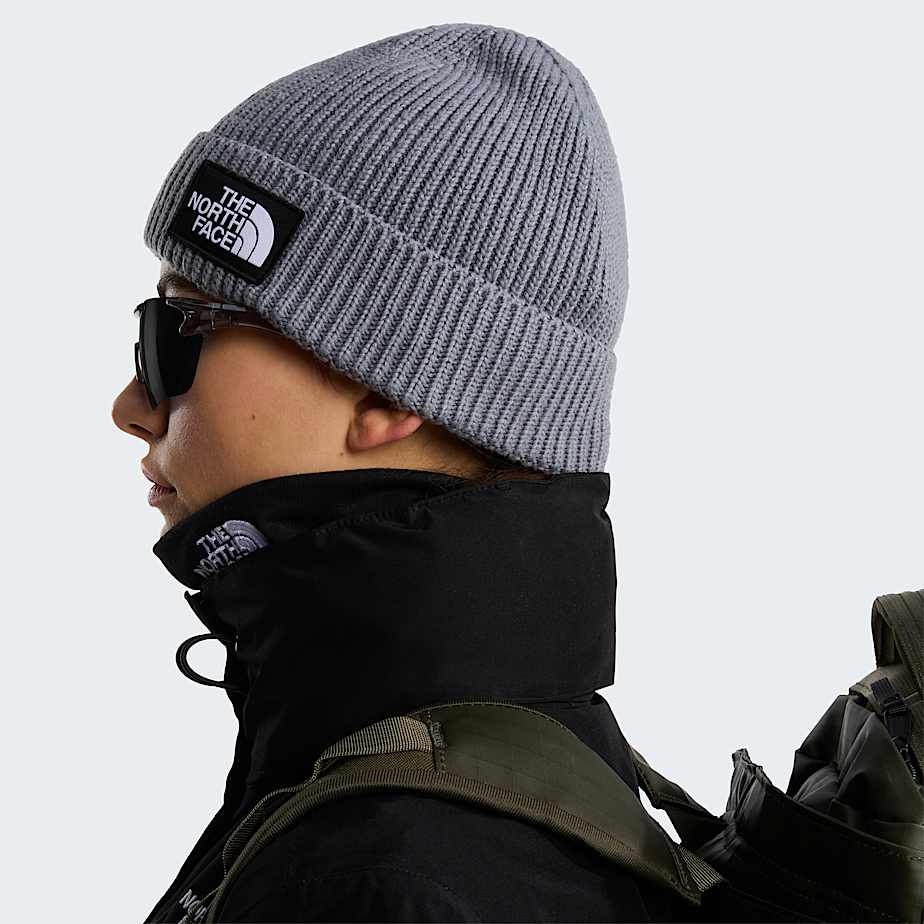 TNF Logo Box Beanie mit Umschlag TNF TNF Medium Grey Heather ALT3