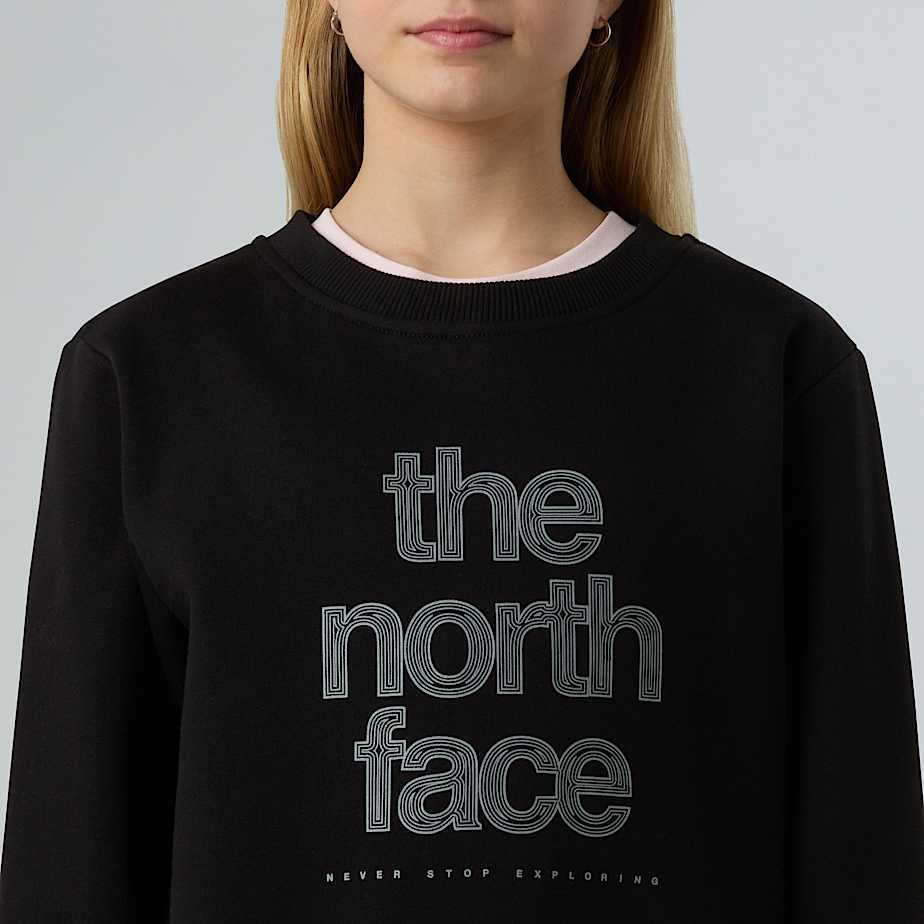 Felpa Reflective Logo Relaxed da ragazza TNF TNF Black ALT3