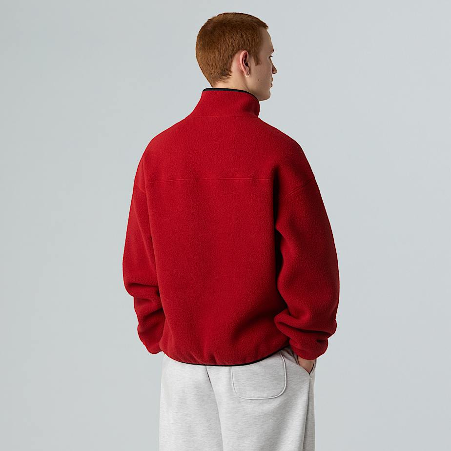 Uniseks Red Boxfleece met halve rits TNF Cardinal Red ALT4