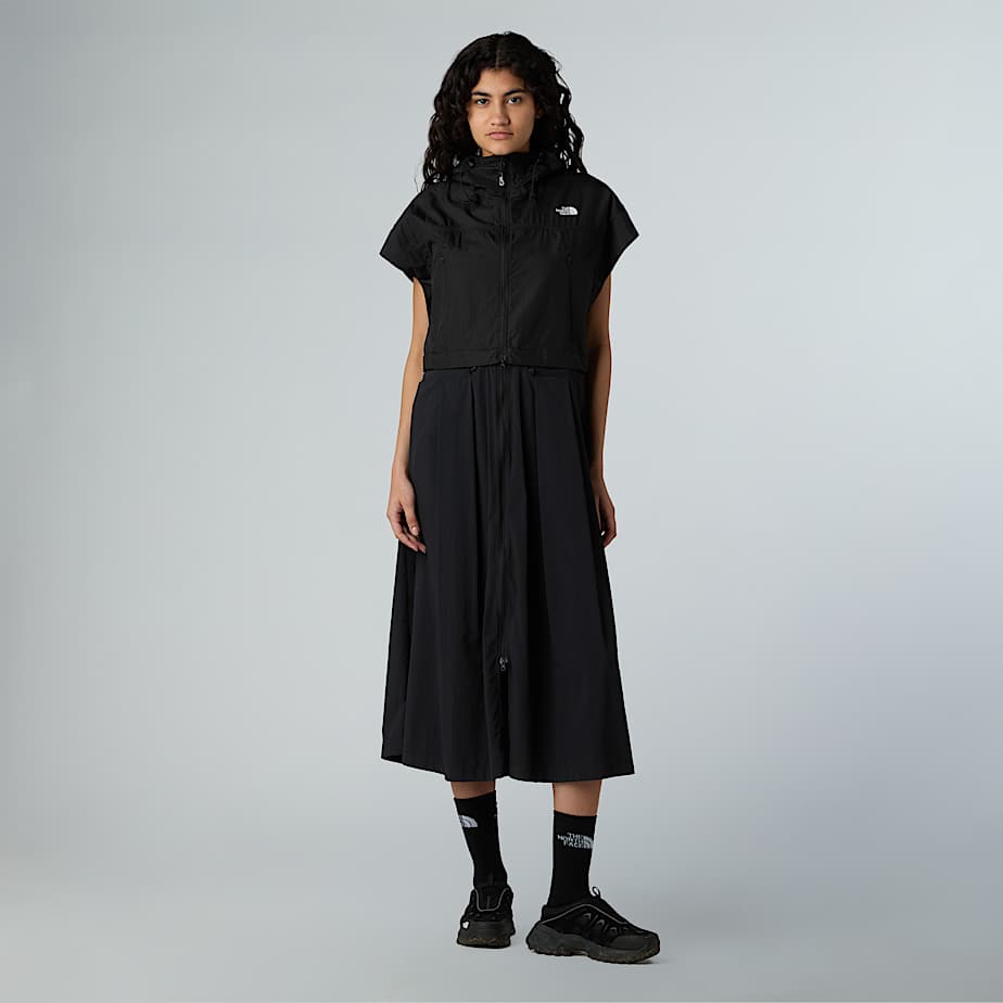 Langgeschnittenes ZipinWindkleid fr Damen TNF ALT4