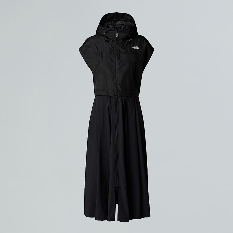 Langgeschnittenes ZipinWindkleid fr Damen TNF HERO