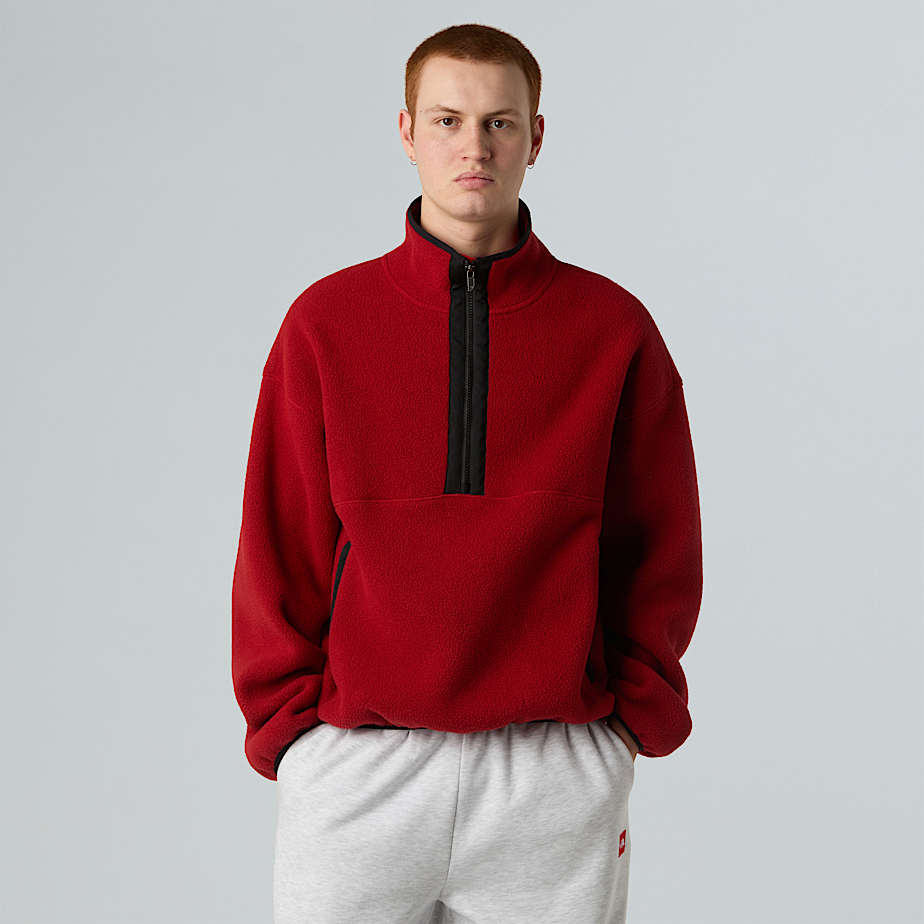 Uniseks Red Boxfleece met halve rits TNF Cardinal Red ALT2