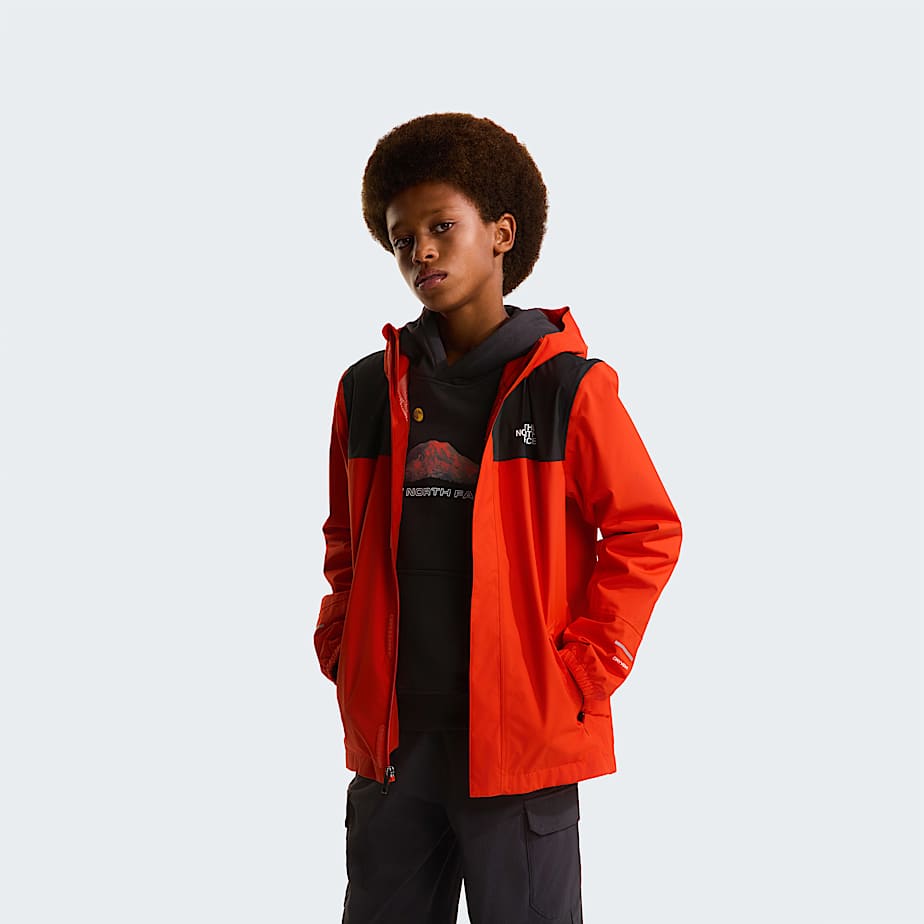 Boys Antora Rain Jacket TNF Lava Red ALT4