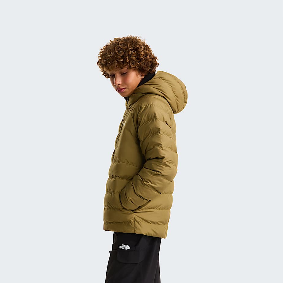 Boys Reversible Perrito Jacket TNF CedarNew Taupe Green ALT2