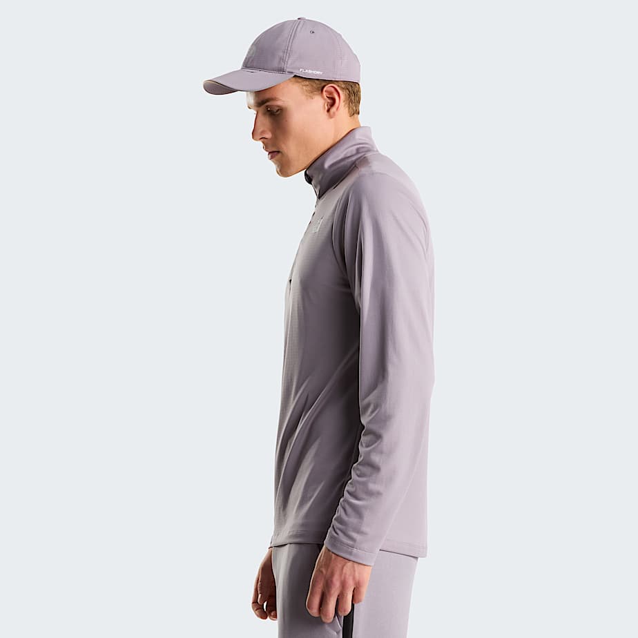 Mens 247 14 Zip LongSleeve TShirt TNF Transcendent Grey ALT2
