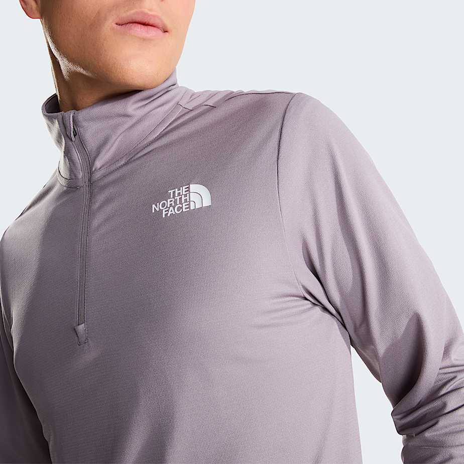 Mens 247 14 Zip LongSleeve TShirt TNF Transcendent Grey ALT4