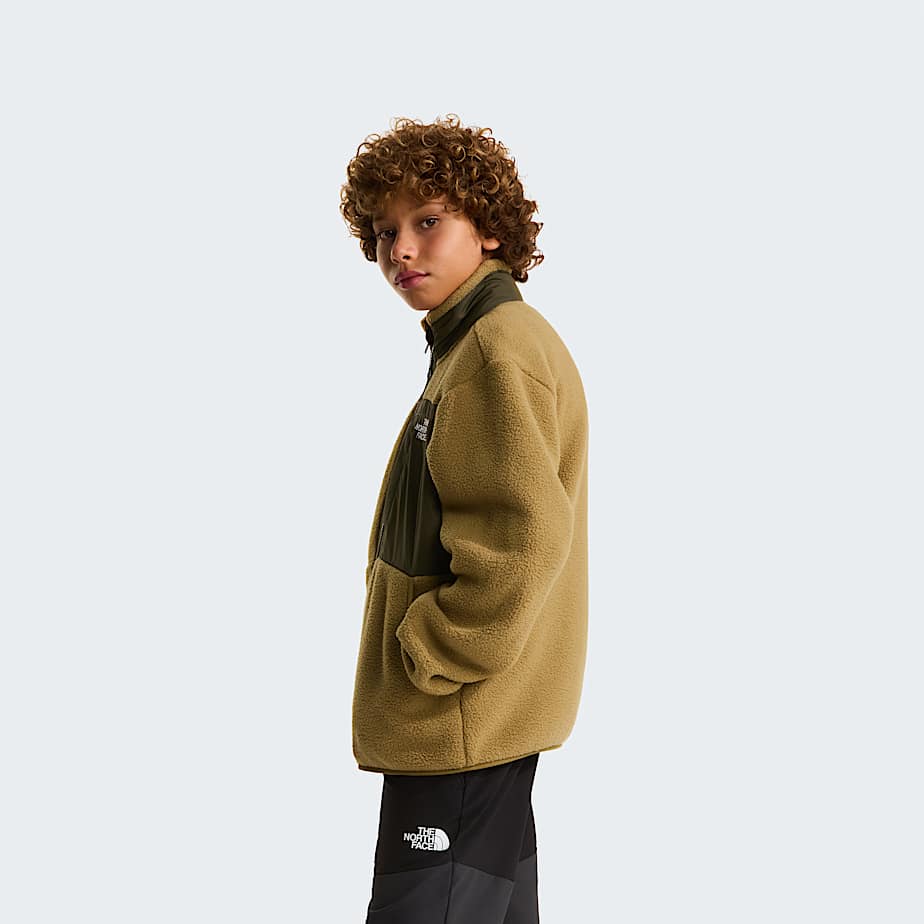 Boys Yumiori FullZip Fleece Jacket TNF CedarNew Taupe Green ALT2