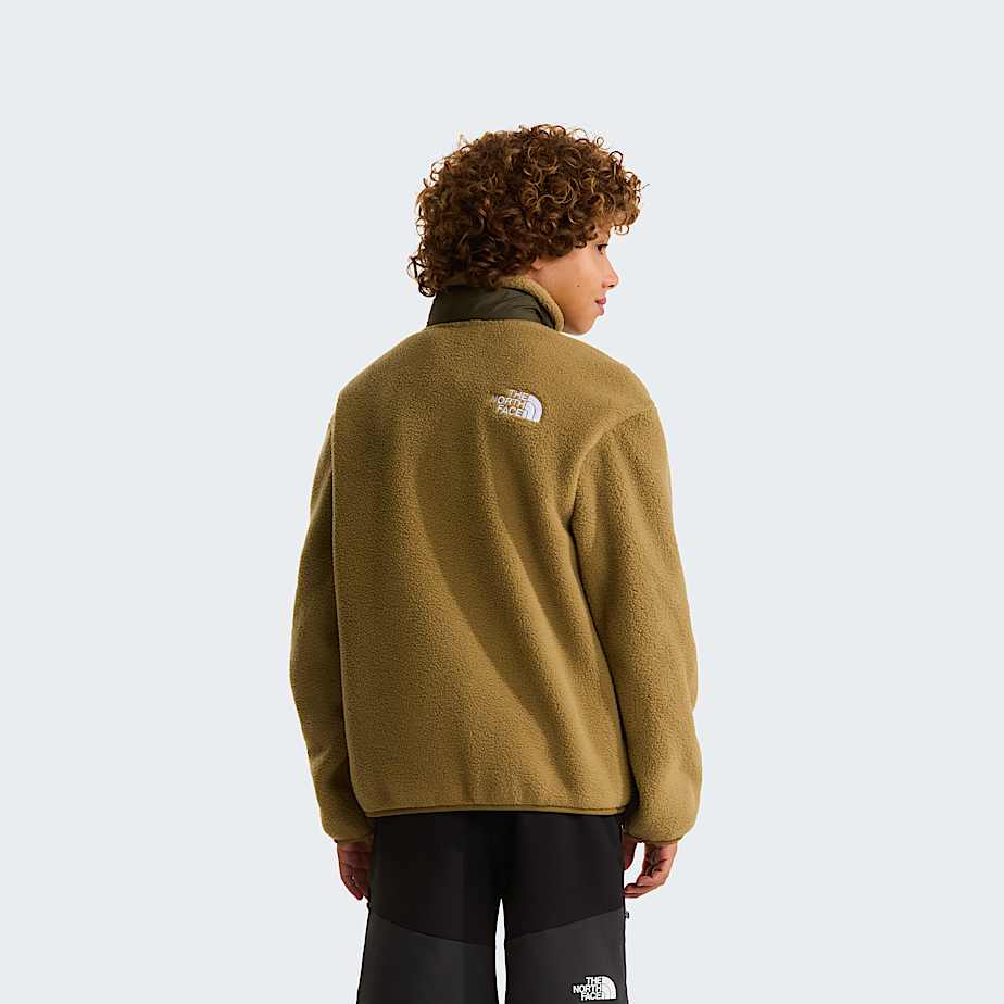 Boys Yumiori FullZip Fleece Jacket TNF CedarNew Taupe Green ALT3