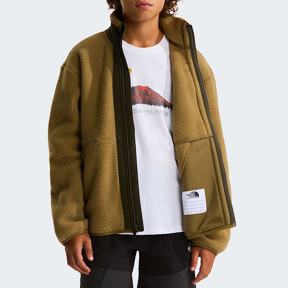 Boys Yumiori FullZip Fleece Jacket TNF CedarNew Taupe Green ALT7