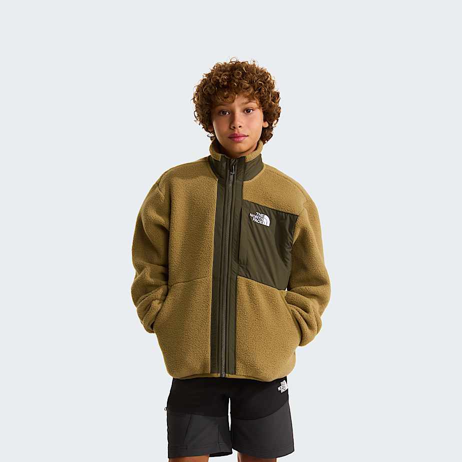 Boys Yumiori FullZip Fleece Jacket TNF CedarNew Taupe Green HERO