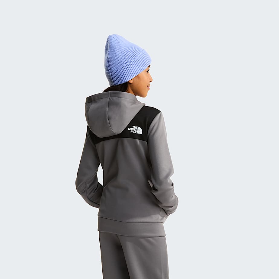 Reaxionhoodie met volledige ritssluiting voor tieners TNF Smoked Pearl ALT11