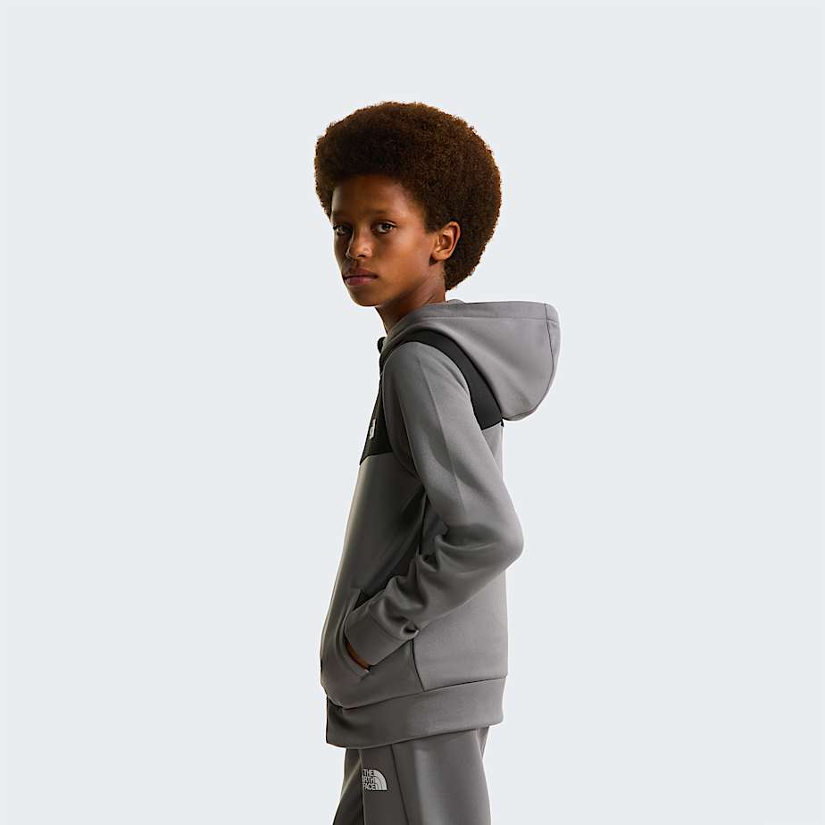 Reaxionhoodie met volledige ritssluiting voor tieners TNF Smoked Pearl ALT2