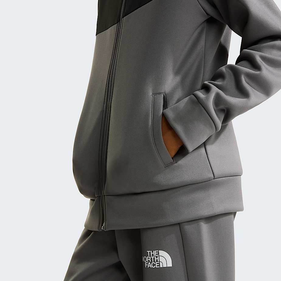 Reaxionhoodie met volledige ritssluiting voor tieners TNF Smoked Pearl ALT6