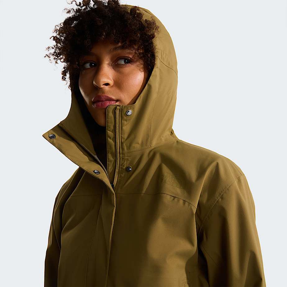 Womens Voyage Rain 3L Hooded Jacket TNF Cedar ALT5