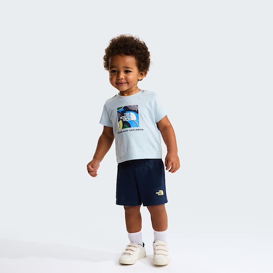 Baby NSE Box Play Regular Shorts Set TNF Polar HazeSummit Navy HERO