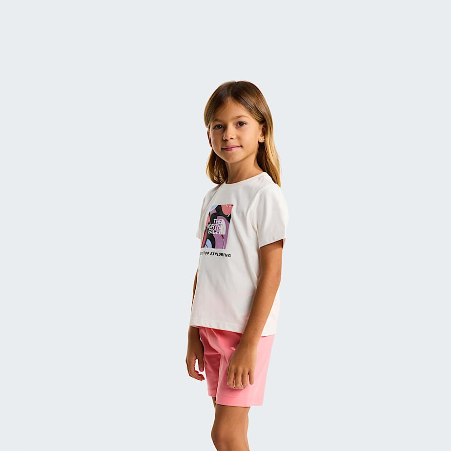 Kids NSE Box Play Regular Shorts Set TNF White DuneCoral Crush ALT2
