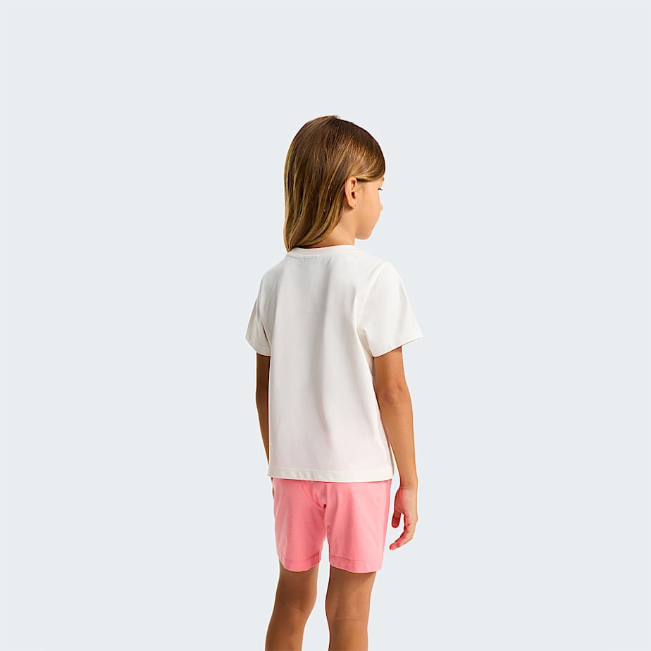 Kids NSE Box Play Regular Shorts Set TNF White DuneCoral Crush ALT4