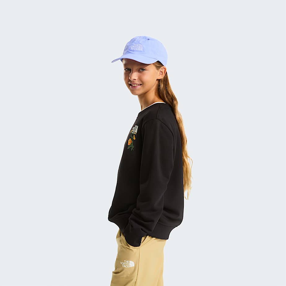 Girls Flora Relaxed Sweatshirt TNF TNF Black ALT2