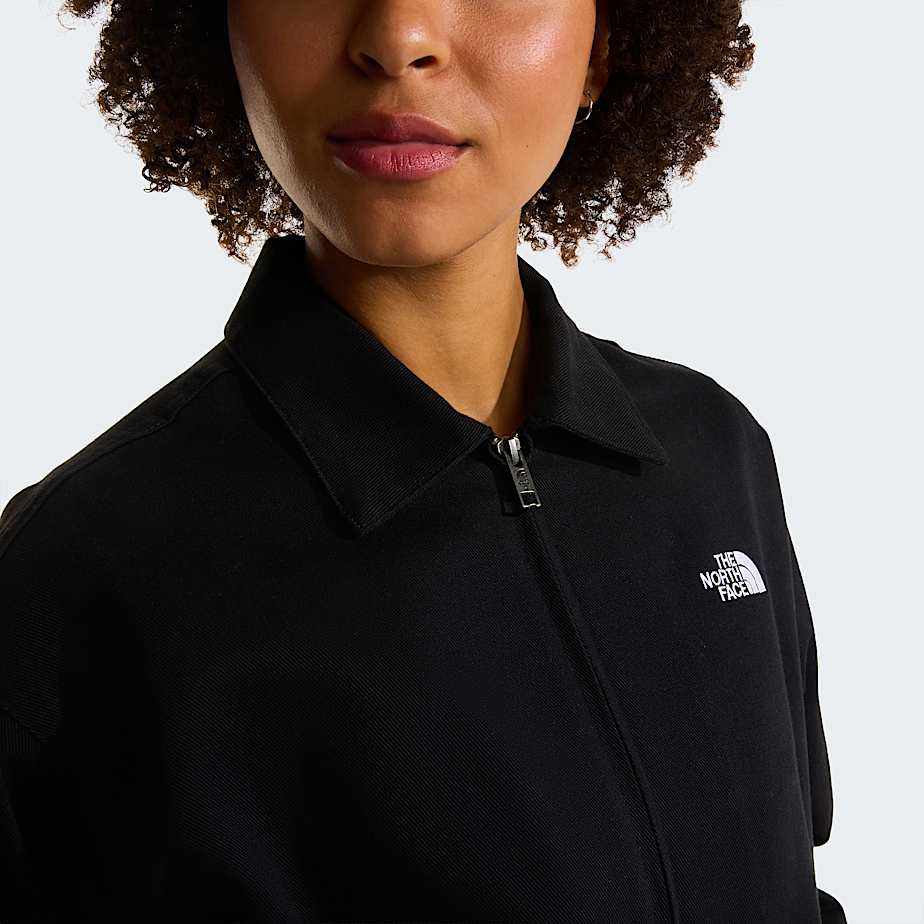 Womens Twill Collared Jacket TNF TNF Black ALT5