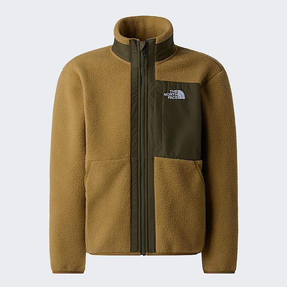 Boys Yumiori FullZip Fleece Jacket TNF CedarNew Taupe Green ALT20