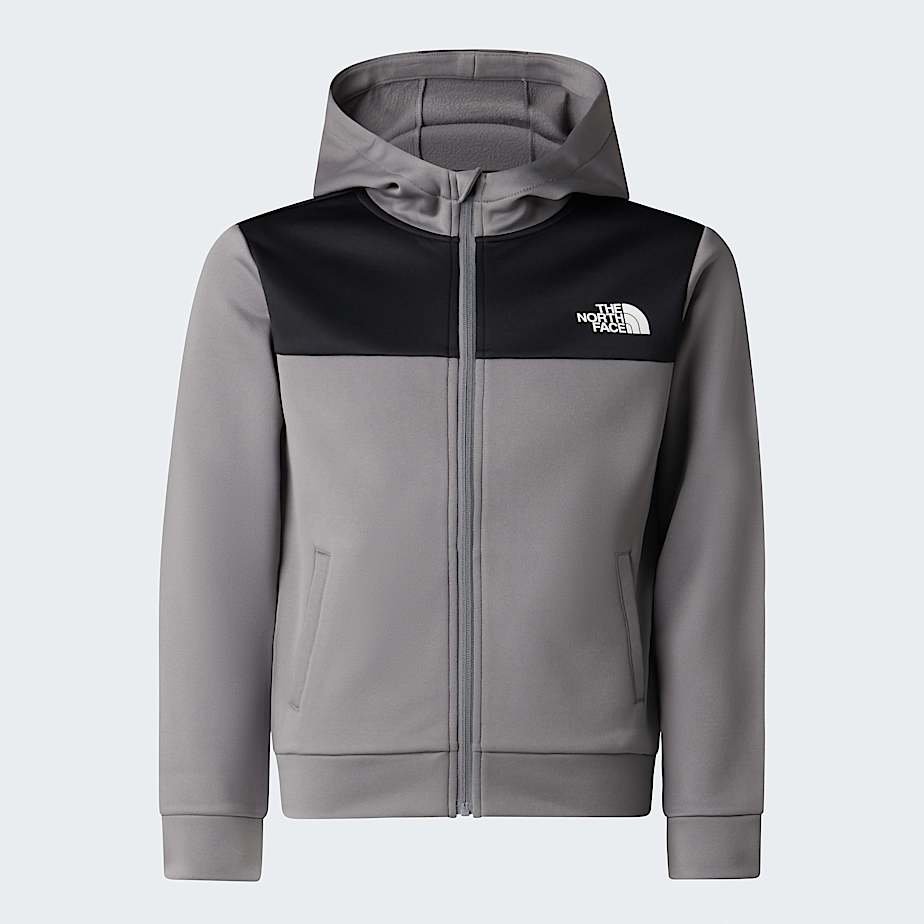 Reaxionhoodie met volledige ritssluiting voor tieners TNF Smoked Pearl ALT20