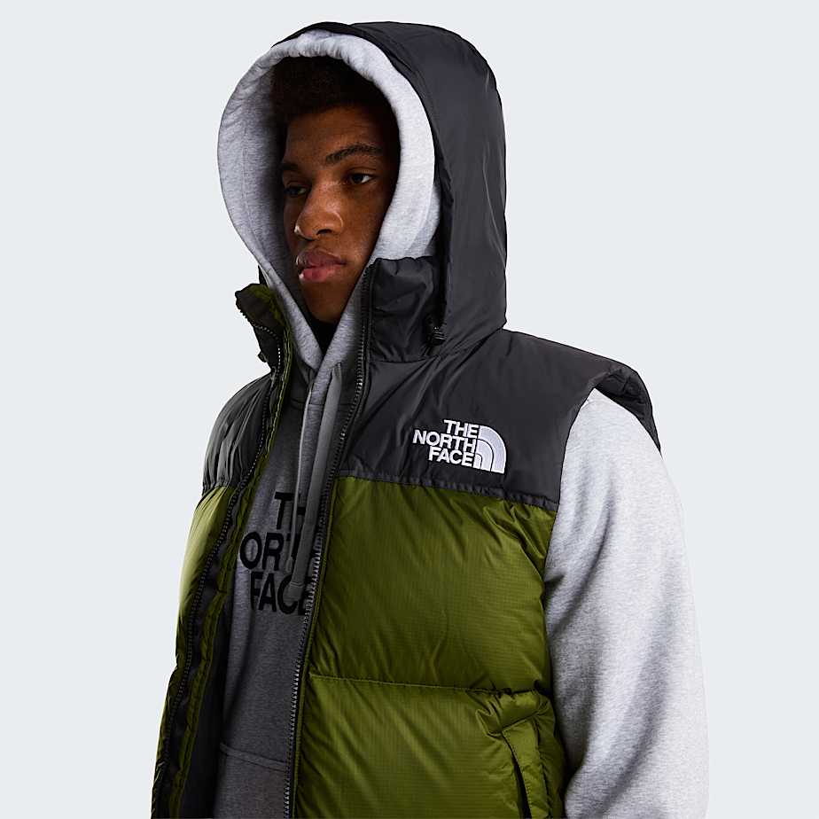 Mens 1996 Retro Nuptse Gilet TNF Woodland GreenTNF Black ALT5