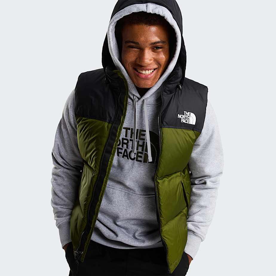 Mens 1996 Retro Nuptse Gilet TNF Woodland GreenTNF Black ALT9