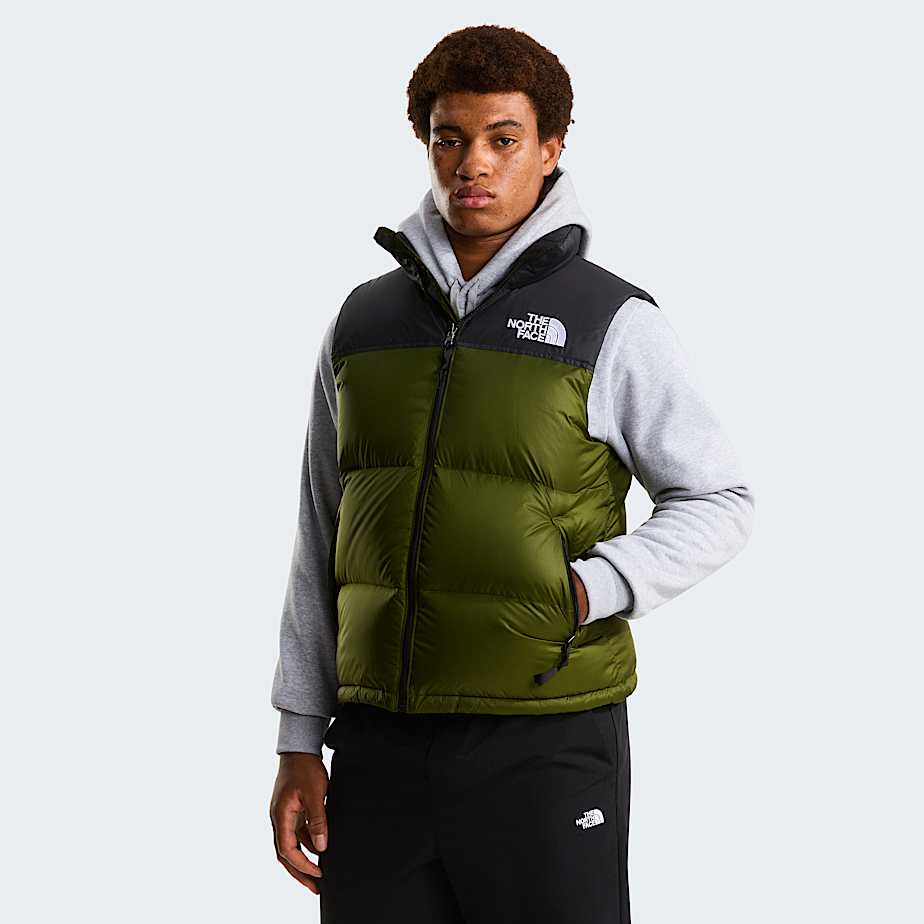 Mens 1996 Retro Nuptse Gilet TNF Woodland GreenTNF Black HERO