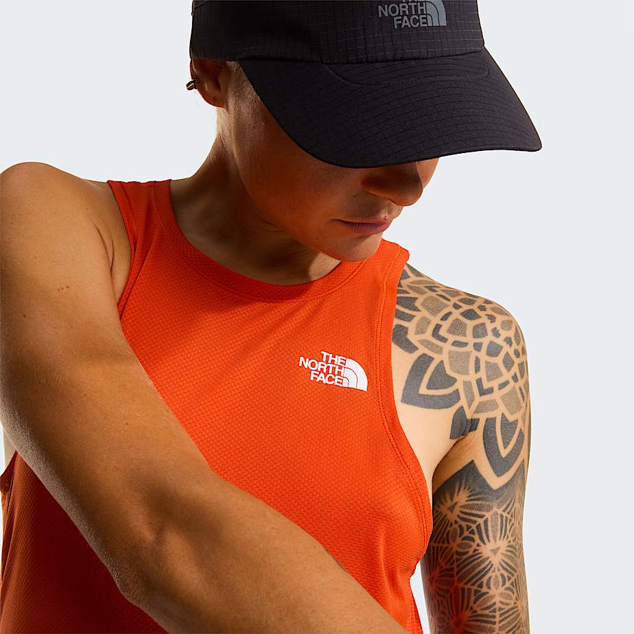 Canotta da corsa Summit High Trail da donna TNF Lava Red ALT4
