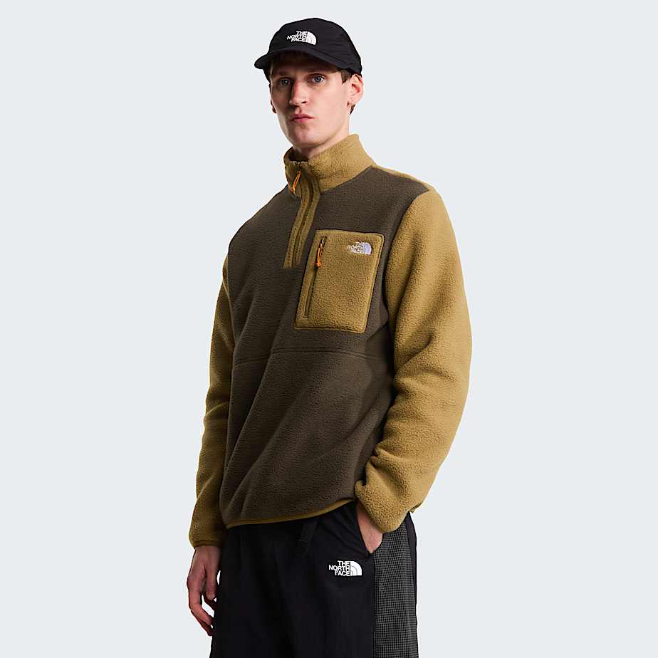Yumiori Fleecejacke mit 14langem RV fr Herren TNF New Taupe GreenCedarDust Orange HERO