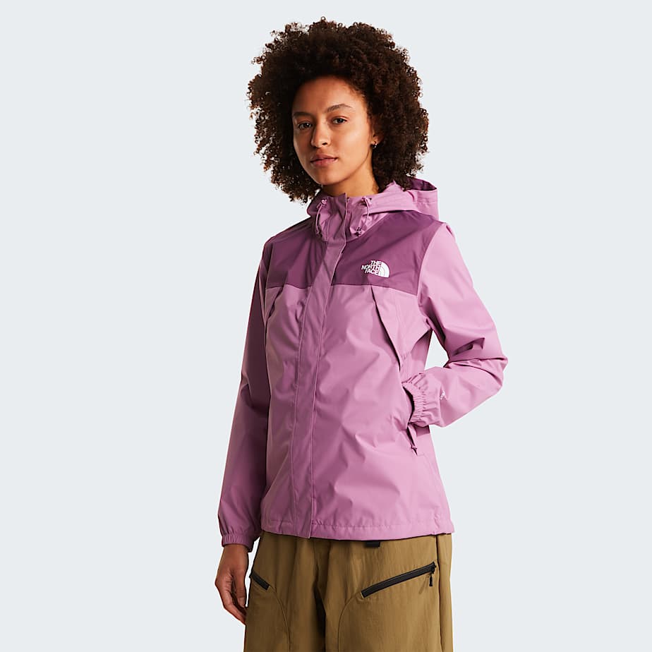Womens Antora Rain Jacket TNF Hushed LavenderChroma Purple HERO