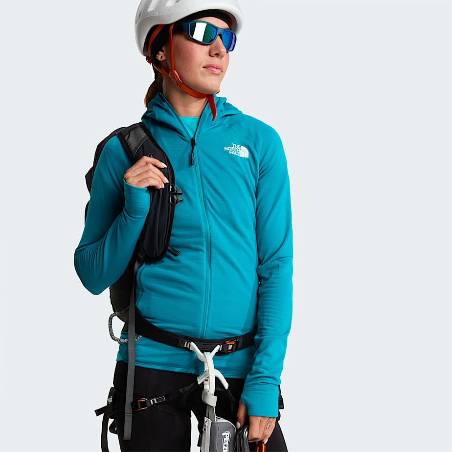 Giacca con cappuccio Bolt Polartec Power Grid da donna TNF Deep Teal ALT11