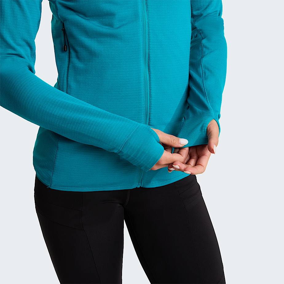Giacca con cappuccio Bolt Polartec Power Grid da donna TNF Deep Teal ALT9