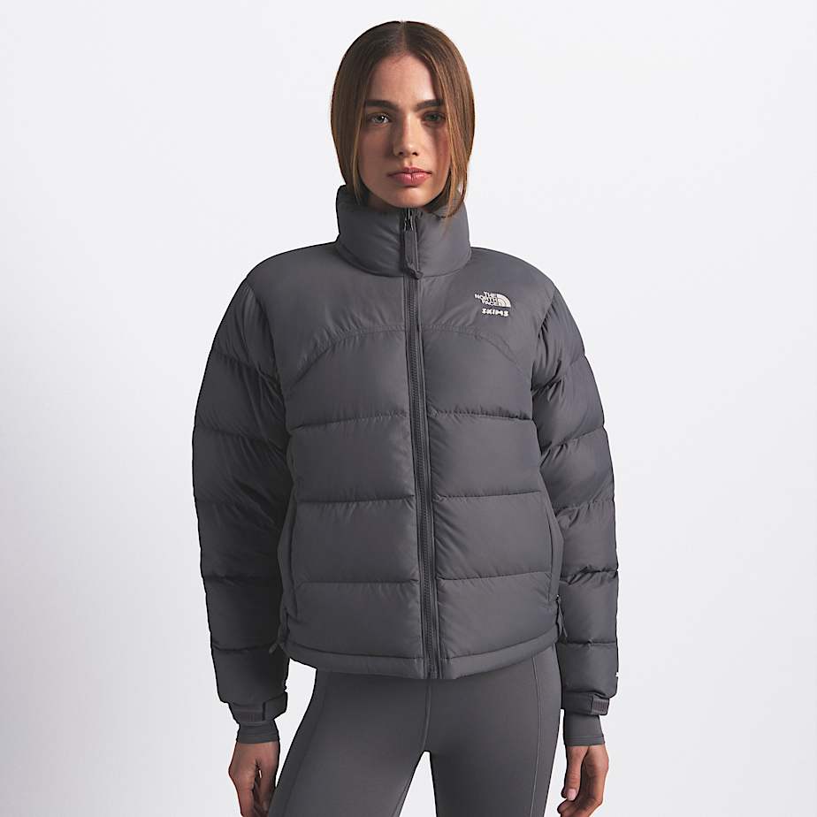 Womens The North Face X SKIMS 2000 Retro Nuptse Jacket TNF SK Gunmetal HERO