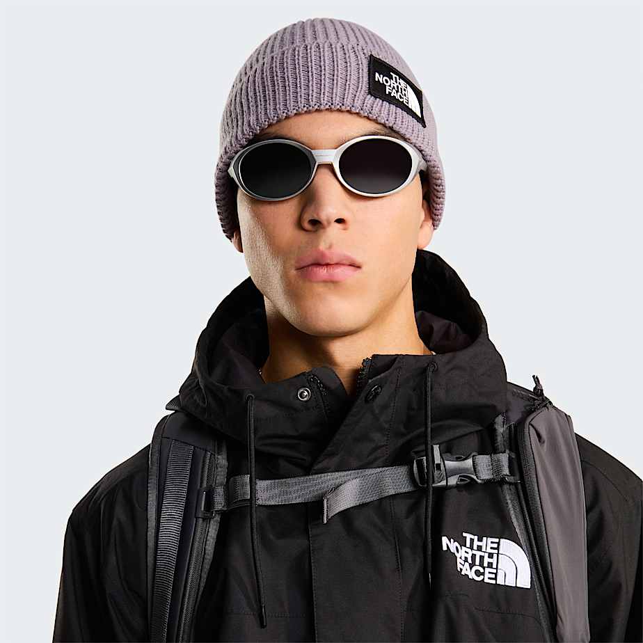 Berretto con risvolto e logo box TNF TNF Transcendent Grey ALT12