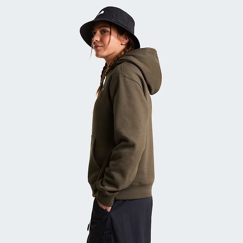 Womens TNF Essential Simple Dome Relaxed Hoodie TNF New Taupe Green ALT2