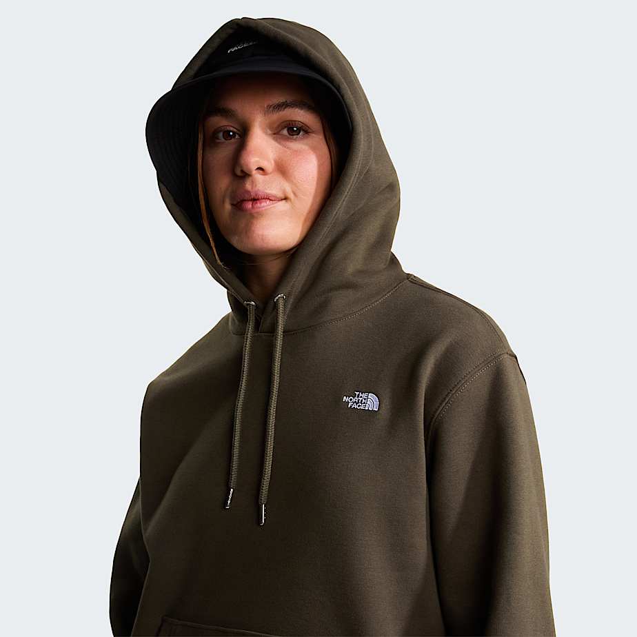 Womens TNF Essential Simple Dome Relaxed Hoodie TNF New Taupe Green ALT4