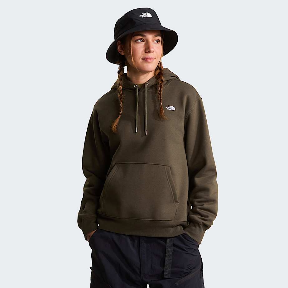 Womens TNF Essential Simple Dome Relaxed Hoodie TNF New Taupe Green HERO