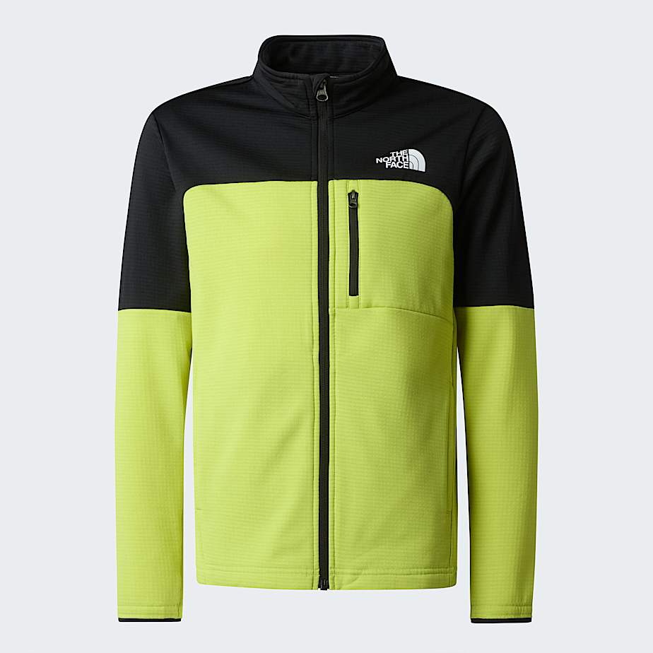 Teens Hike FullZip Midlayer Jacket TNF TNF BlackFizz Lime ALT20