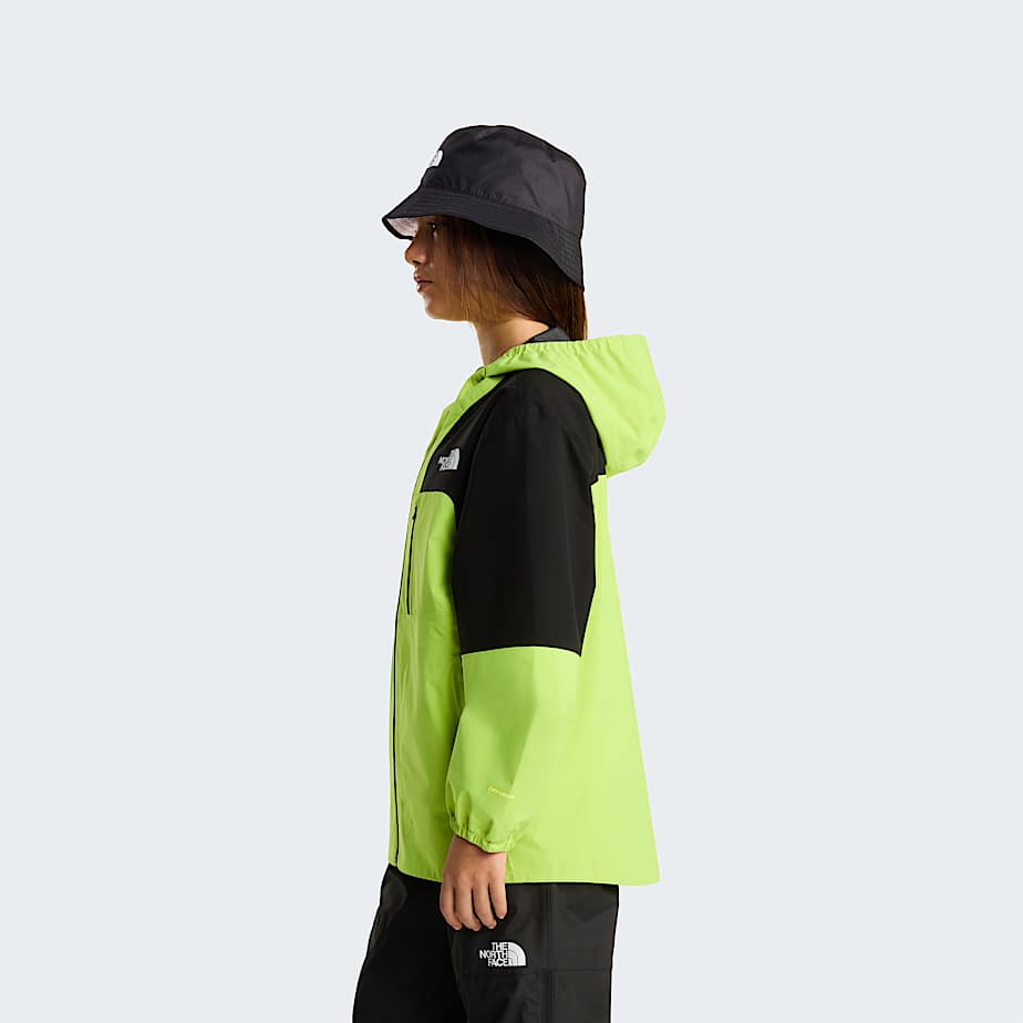 Teens Hike Packable Shell Jacket TNF TNF BlackFizz Lime ALT11