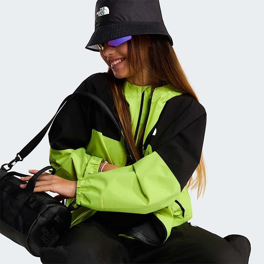 Teens Hike Packable Shell Jacket TNF TNF BlackFizz Lime ALT14