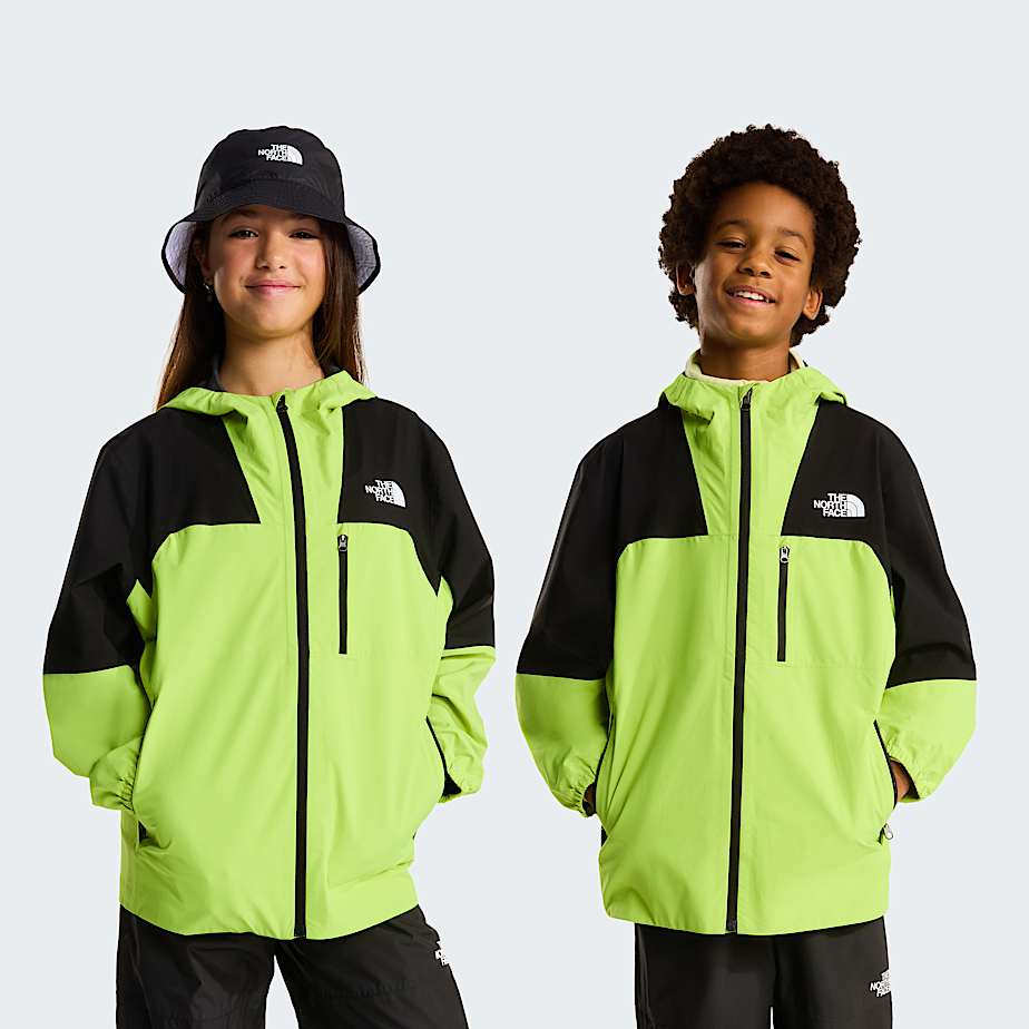 Teens Hike Packable Shell Jacket TNF TNF BlackFizz Lime HERO